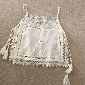 Free People linen and lace tank